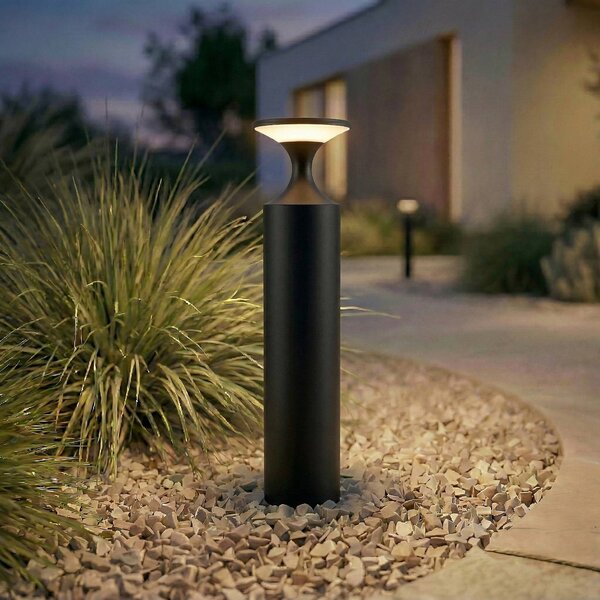 Lampione a LED Lucande Navor, altezza 50 cm, nera, IP65 Navor, Nero, Alluminio, Moderno