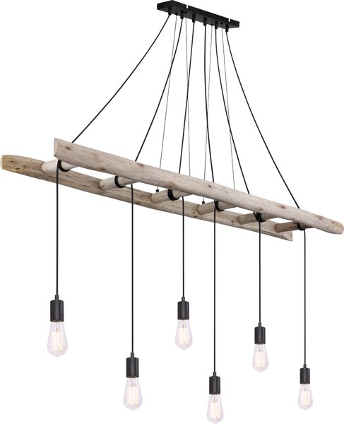 Globo Lighting Lampada a sospensione in legno color naturale, 6x E27