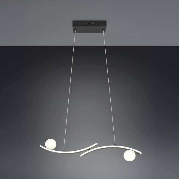 Trio Lighting Lampada a sospensione Napoli, dimmerabile, Nero, Soggiorno / Sala da pranzo, Metallo, Moderno, Lampada a sospensione