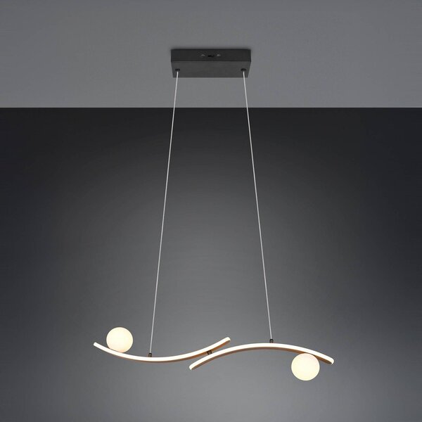 Trio Lighting Lampada a sospensione Napoli, dimmerabile, Nero, Soggiorno / Sala da pranzo, Metallo, Moderno, Lampada a sospensione