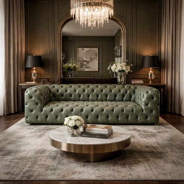 Divano Nemo Chesterfield in Pelle Primo Fiore Premium - Design Iconico