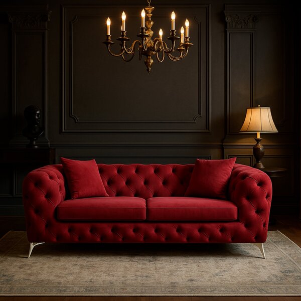 Divano Itaca Chesterfield in Velluto Premium - Iconico, Finiture di Pregio