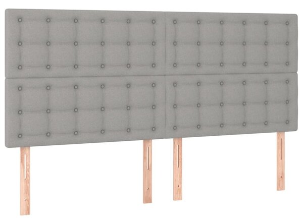 Testiera Grigio Chiaro 200x5x118/128 cm Tessuto