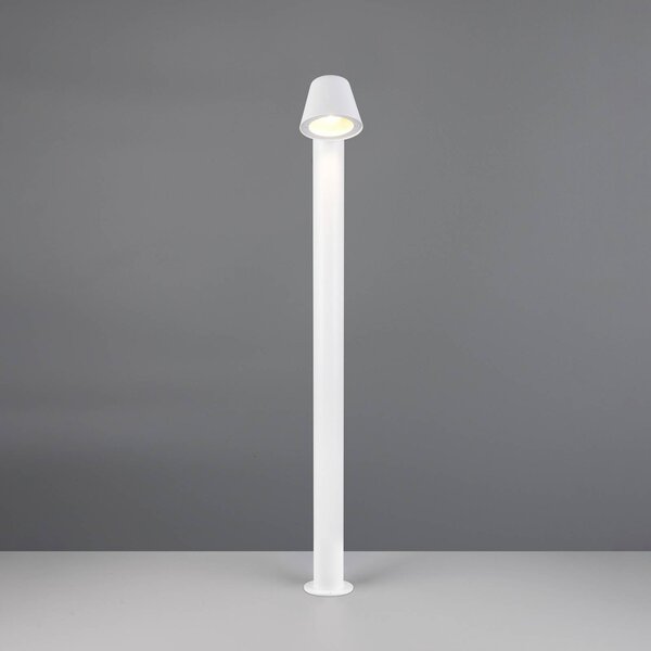 Trio Lighting Lampione Beni, bianco opaco, altezza 100 cm, metallo dimmerabile, Nero, Metallo, Moderno