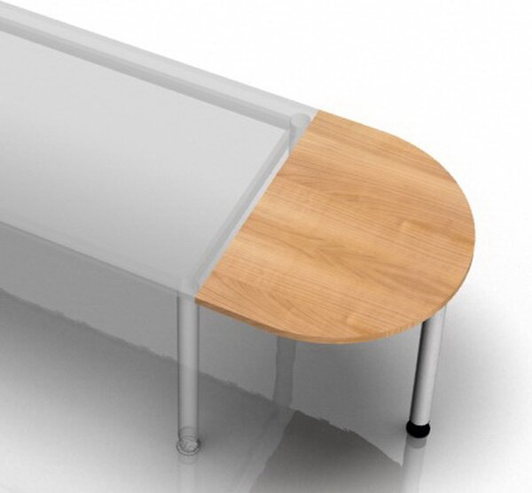 HAMMERBACHER JA60 Anbautisch nussbaum halbrund