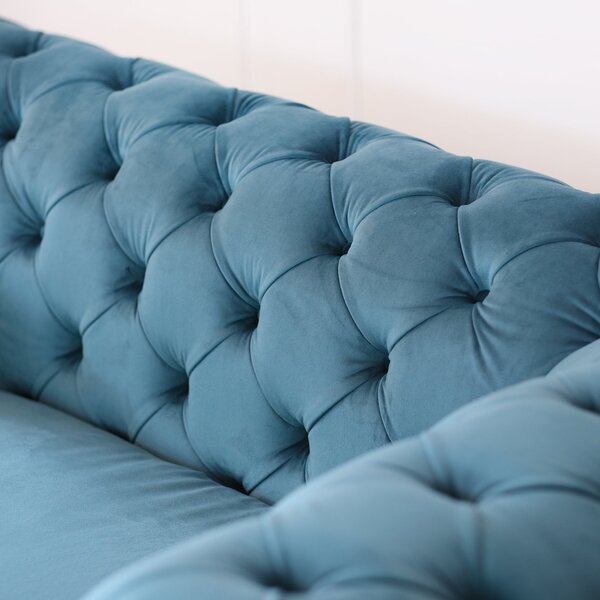 Divano Itaca Chesterfield in Velluto Premium - Iconico, Finiture di Pregio