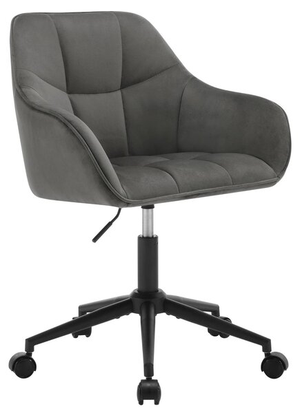 Sedia da ufficio in velluto - Altezza regolabile e girevole - Altezza: 48-57 cm