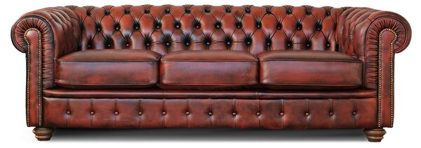 Divano Chesterfield in Pelle Primo Fiore Premium – Iconico, Finiture di Pregio