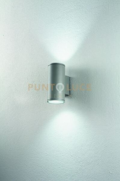 Applique per esterni jubo 2 luci attacco gu10 silver h.21,5cm