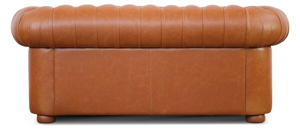 Divano Letto Chesterfield in Pelle Primo Fiore Premium con Rete e Materasso Pieghevole