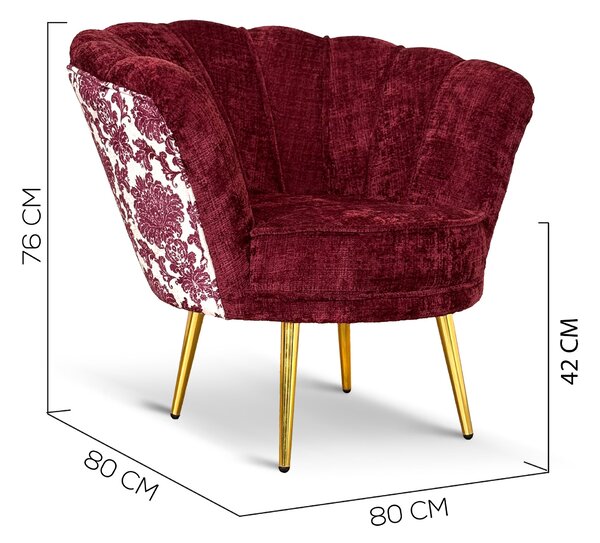 Poltrona Maia Velluto e Tessuto Decorato - Design Vintage, Iconico