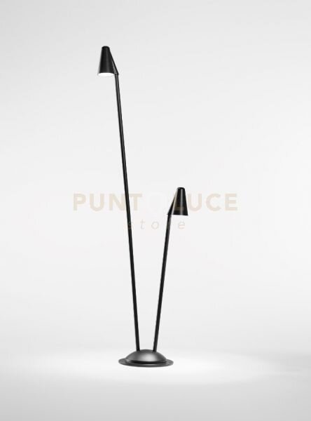Paletto da esterno 2 luci led 4000k 1220lm 12w ip65 nero grass doub