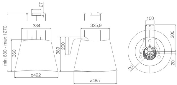 Elica Cappa Cucina Filtrante Isola Larghezza 50 cm Profondit 50 cm colore Bianco - PRF0071972 JUNO WH F/50