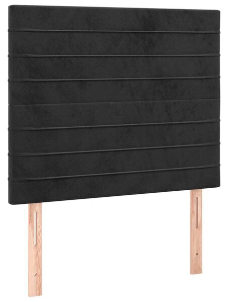 Testiera Nera 100x5x118/128 cm Velluto