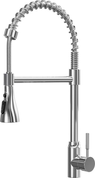 Miscelatore monocomando con ampia curva - girevole a 360° - cromo