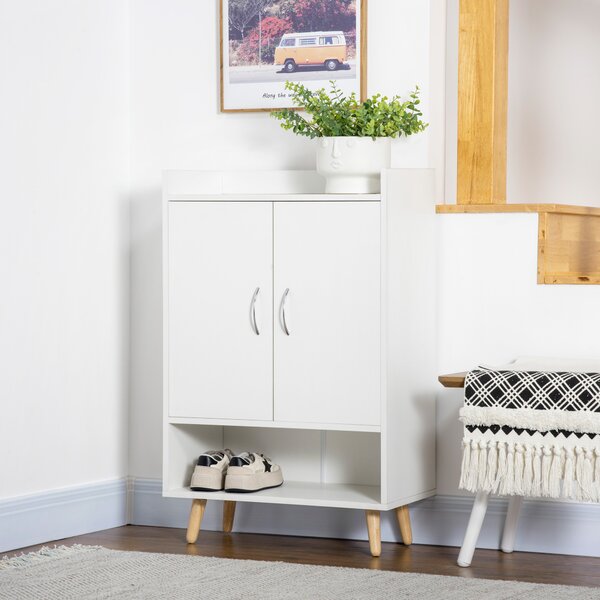 Homcom scarpiera Salvaspazio da ingresso porta scarpe Moderna con Ripiano Aperto e 3 mensole interne60x30x92cm|Aosom Italy
