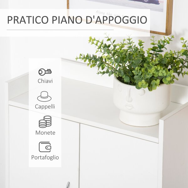 Homcom scarpiera Salvaspazio da ingresso porta scarpe Moderna con Ripiano Aperto e 3 mensole interne60x30x92cm|Aosom Italy