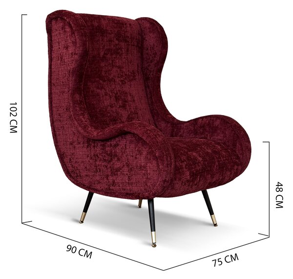 Poltrona Madame Velluto Ciniglia - Design Vintage, Iconica