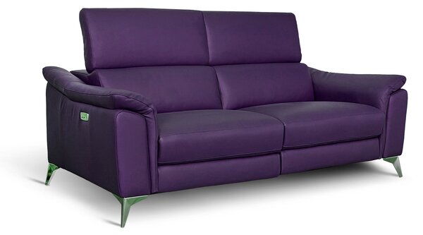 Divano Flow Relax Reclinabile in Pelle Primo Fiore – 2 posti Doppia Motorizzazione, Design Moderno