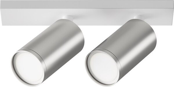 Faretto da soffitto Maytoni FOCUS S, alluminio, bianco/argento, a 2 luci, dimmerabile, IP20