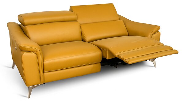 Divano Flow Relax Reclinabile in Pelle Primo Fiore – 2 posti Doppia Motorizzazione, Design Moderno