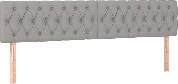 Testiera Grigio Chiaro 180x7x78/88 cm in Tessuto
