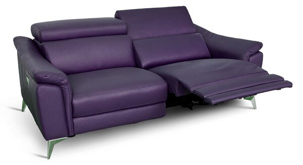 Divano Flow Relax Reclinabile in Pelle Primo Fiore – 2 posti Doppia Motorizzazione, Design Moderno