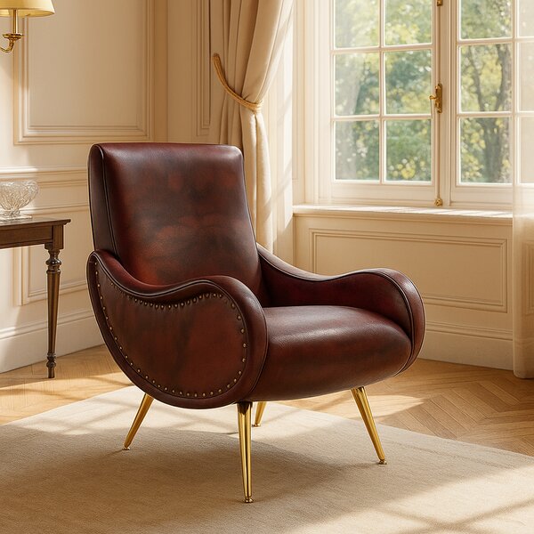 Poltrona Miss in Pelle Primo Fiore Premium - Design Iconico Anni 50