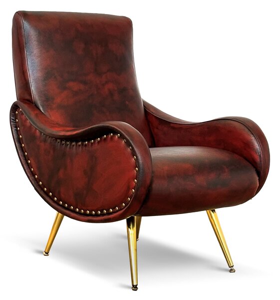 Poltrona Miss in Pelle Primo Fiore Premium - Design Iconico Anni 50
