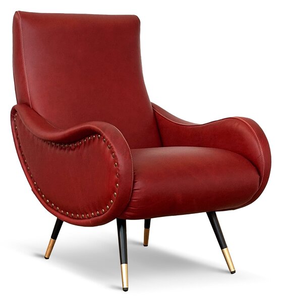 Poltrona Miss in Pelle Primo Fiore Premium - Design Iconico Anni 50