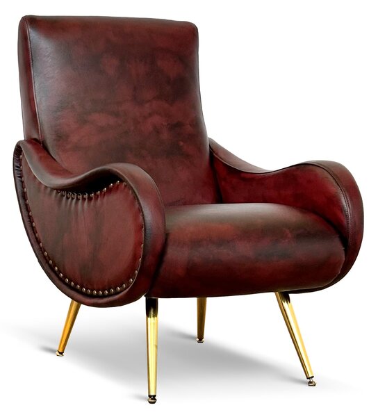 Poltrona Miss in Pelle Primo Fiore Premium - Design Iconico Anni 50