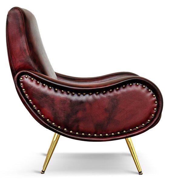 Poltrona Miss in Pelle Primo Fiore Premium - Design Iconico Anni 50