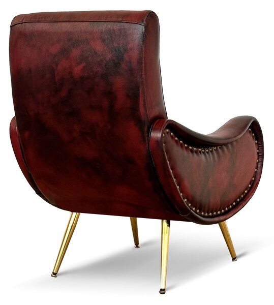 Poltrona Miss in Pelle Primo Fiore Premium - Design Iconico Anni 50