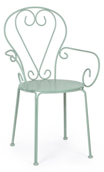 Sedia da esterno color menta in metallo Etienne – Bizzotto