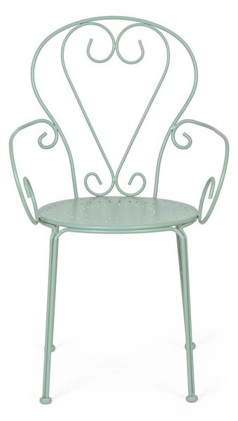 Sedia da esterno color menta in metallo Etienne – Bizzotto