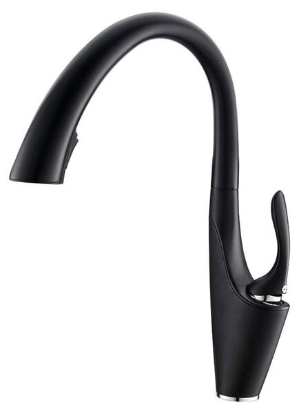 Solidchoice - Rubinetto da cucina a risparmio idrico con tubo estensibile, colore nero