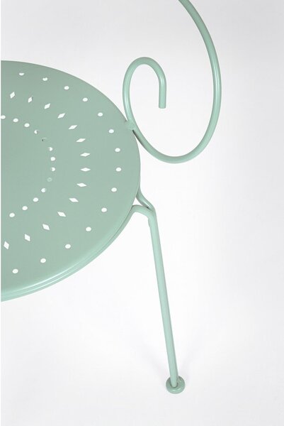 Sedia da esterno color menta in metallo Etienne – Bizzotto