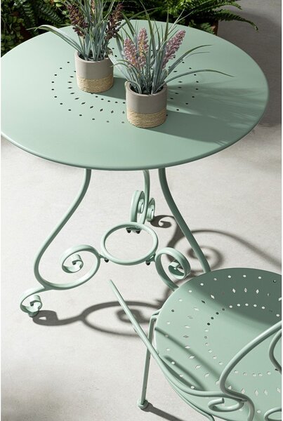 Sedia da esterno color menta in metallo Etienne – Bizzotto