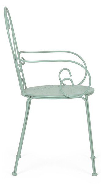 Sedia da esterno color menta in metallo Etienne – Bizzotto