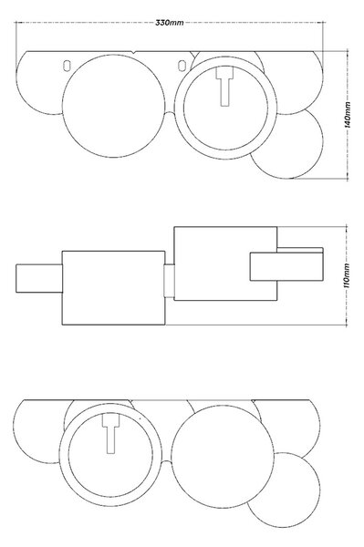Applique da Parete 2xG9 in Gesso Pitturabile - Serie VOLUMI