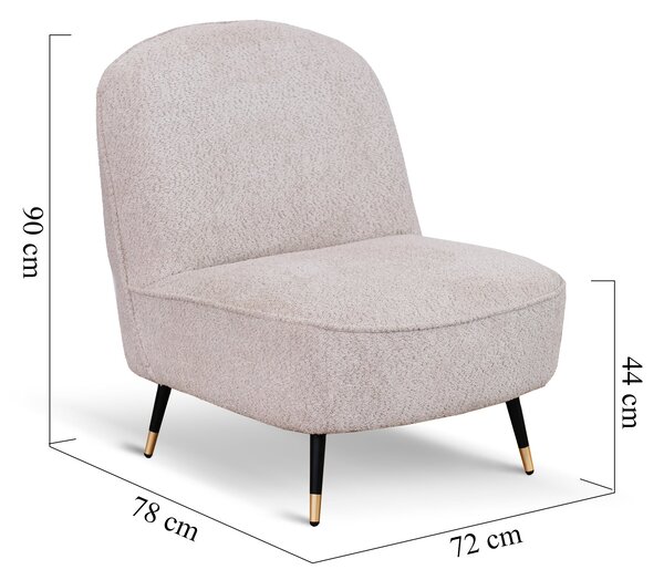Poltrona Chicca tessuto bouclé beige