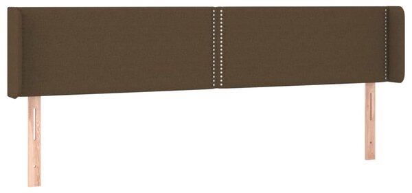 Testiera ad Orecchio Marrone Scuro 183x16x78/88 cm in Tessuto