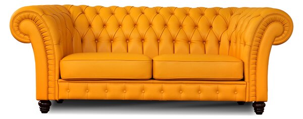 Divano Chesterfield Gabbiano in Pelle Primo Fiore Premium – Iconico, Finiture di Pregio