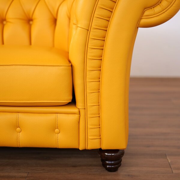 Divano Chesterfield Gabbiano in Pelle Primo Fiore Premium – Iconico, Finiture di Pregio