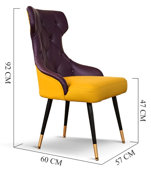 Sedia Cosmo in Pelle Primo Fiore Premium - Gambe Coniche Acciaio - Design Iconico