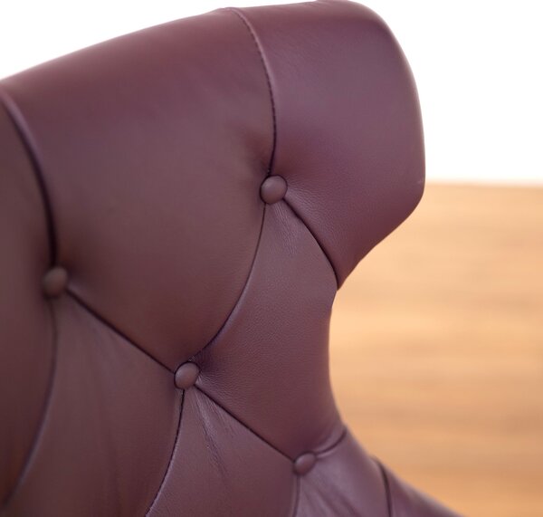 Sedia Cosmo in Pelle Primo Fiore Premium - Gambe Coniche Acciaio - Design Iconico