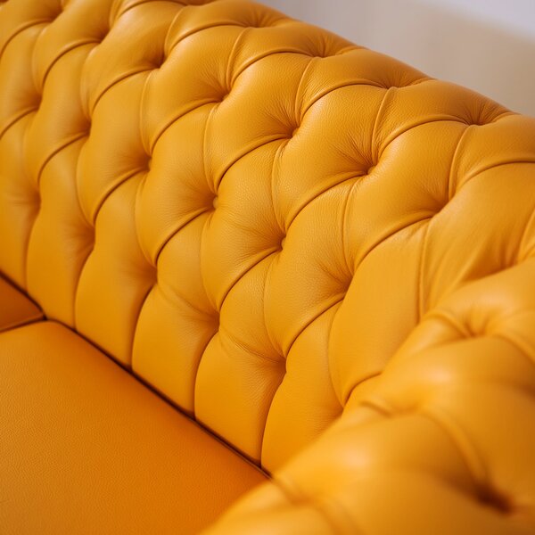 Divano Chesterfield Gabbiano in Pelle Primo Fiore Premium – Iconico, Finiture di Pregio
