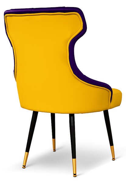 Sedia Cosmo in Pelle Primo Fiore Premium - Gambe Coniche Acciaio - Design Iconico