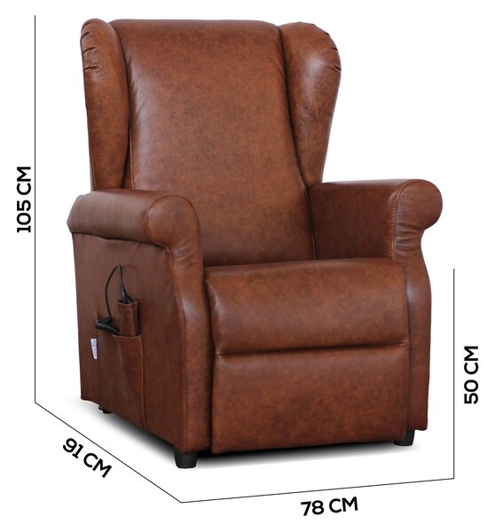 Poltrona Relax Ilde in Primo Fiore - Recliner Elettrico 2 Motori, Alzapersona - Roller System