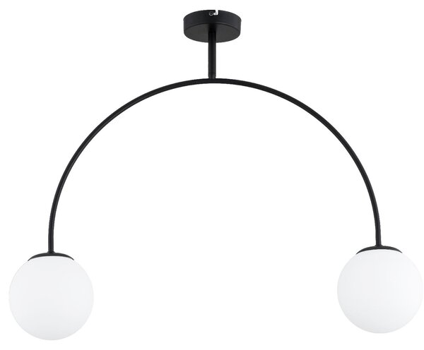Lampada a sospensione BENDO bianco e nero 2xE14x10W in metallo, dimensioni: 55x15x75 cm, IP20, Alfa